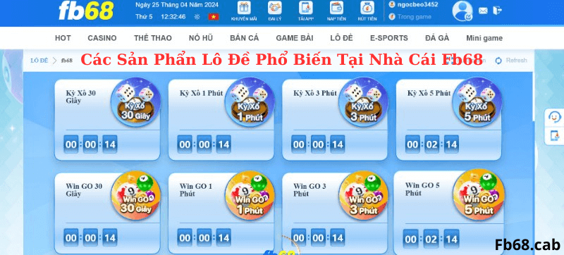 Các Sản Phẩn Lô Đề Phổ Biến Tại Nhà Cái Fb68